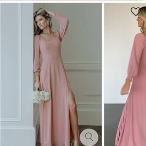 Baltic Born Pink Bishop Sleeve Gown for Weddings